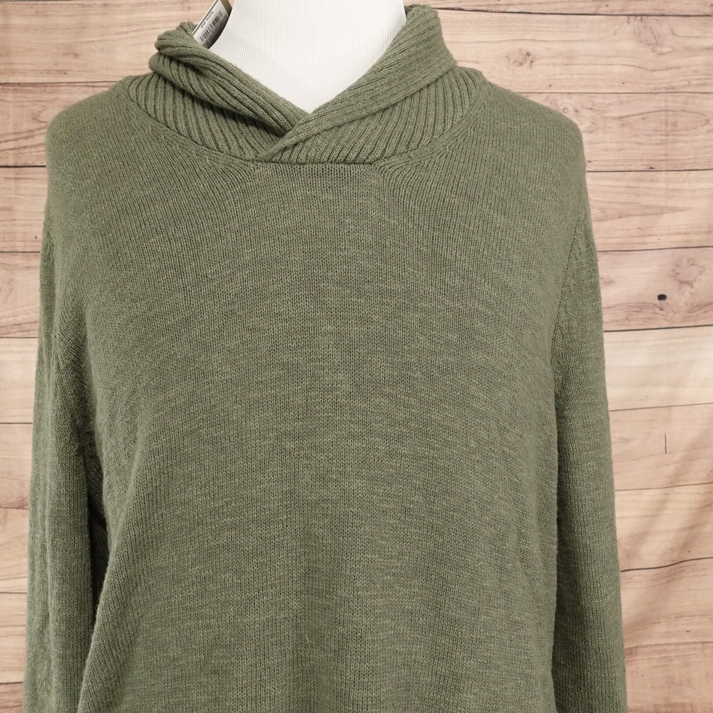 New! Goodfellow & Co Sweater Mens L Green Shawl Collar Pullover Knit Long Sleeve